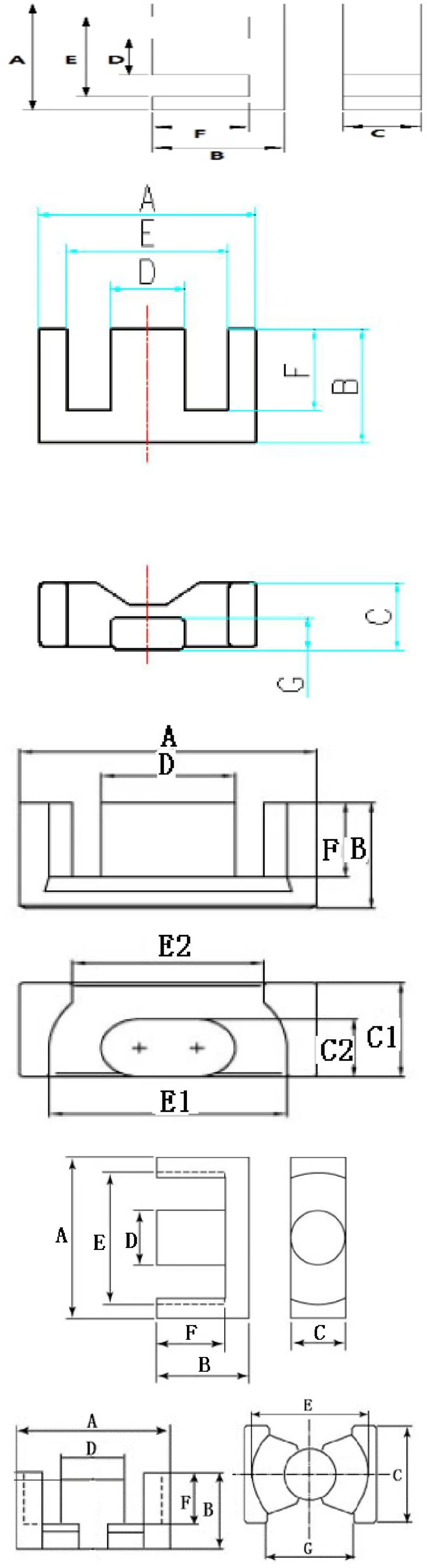 Power transformer Factory Soft Ferrite Core in Mn zn Material